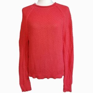 Lauren Ralph Lauren Long Sleeve Rolled Crew Neck Orange Sweater Size Medium